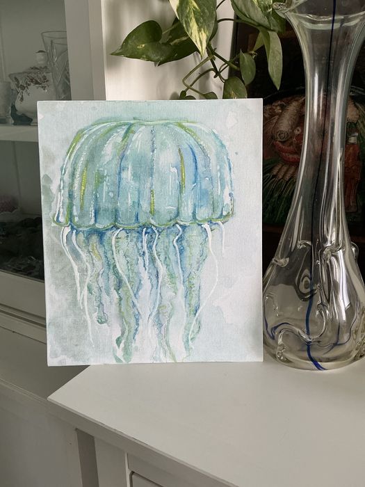 Ręcznie malowany obraz meduzy