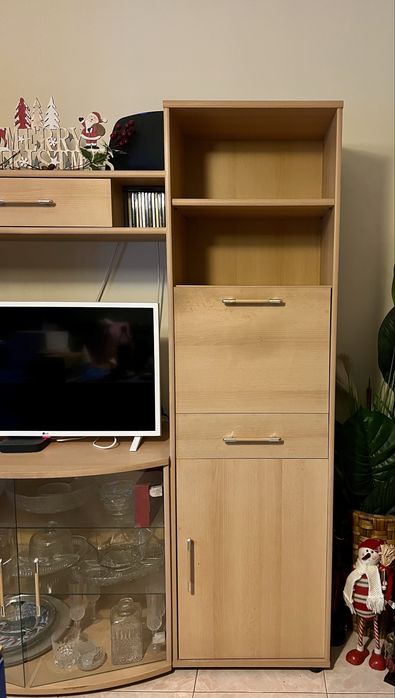 Móvel de Sala Completo em Madeira Clara - Versátil e em Ótimo Estado