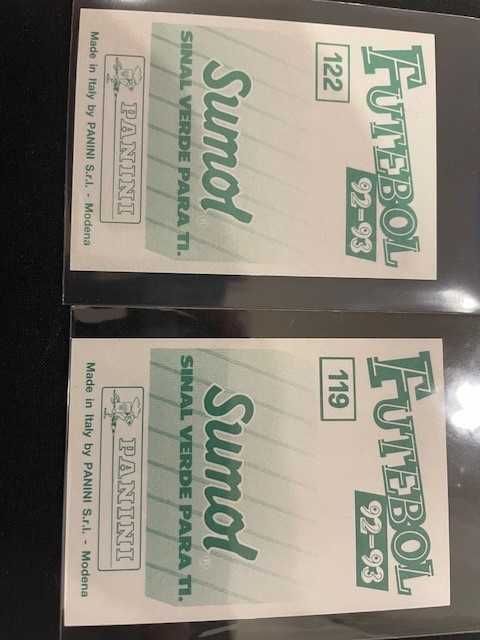 Cromos 92/93 Luís Figo e Rui Costa