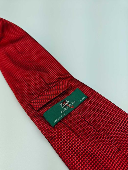 Andrew's Ties czerwony jedwabny krawat paz25