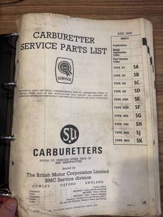 Livro/Manual mecânica BMC carburadores SU