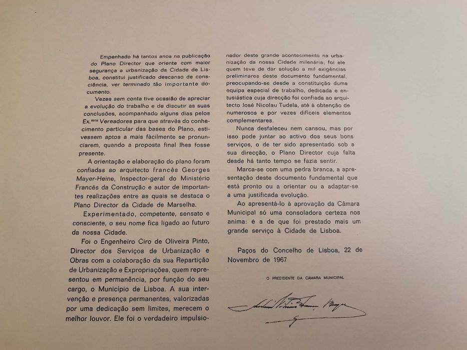 Plano Diretor de 1967. Câmara Municipal de Lisboa