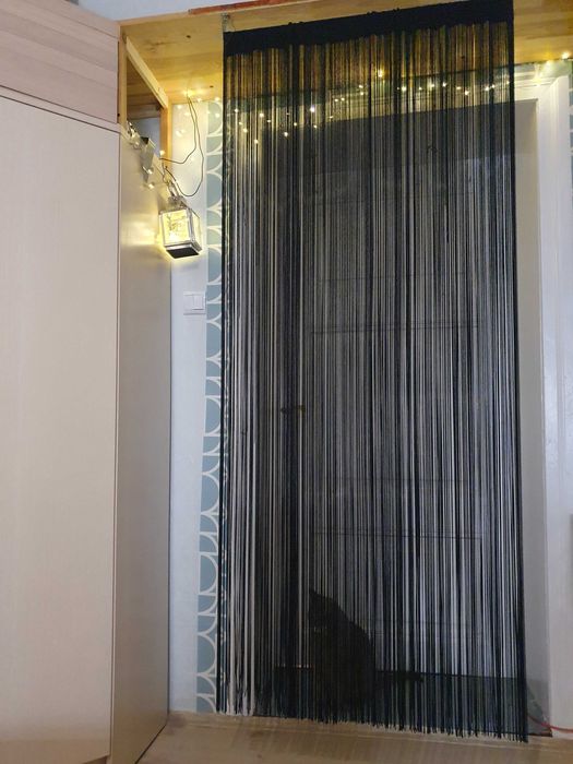 Zasłona sznurkowa czarna 1 sztuka
