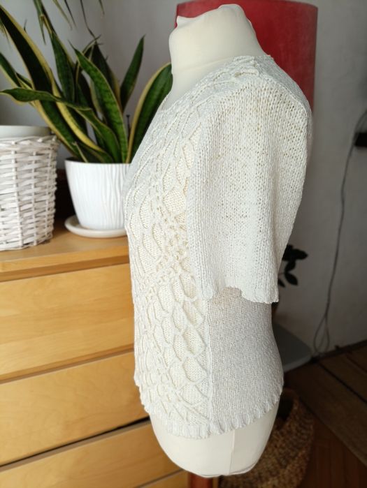 Ciekawa bluzka vintage z aplikacją w stylu lat 80 - M/L