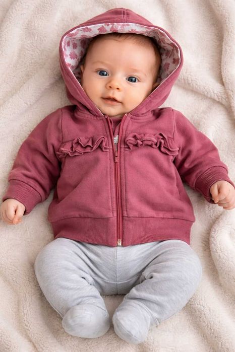 O. słodka bluza z kapturem dla maluszka bardzo dobrej jakości