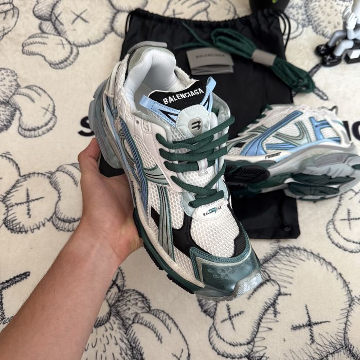 Balenciaga Runner white/green