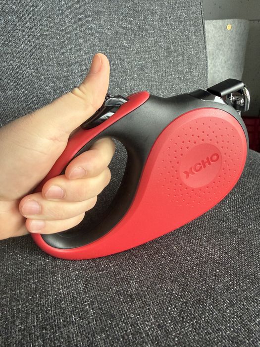 Smycz automatyczna 5 m czerwono-czarna + etui | S M L | nowa tasma