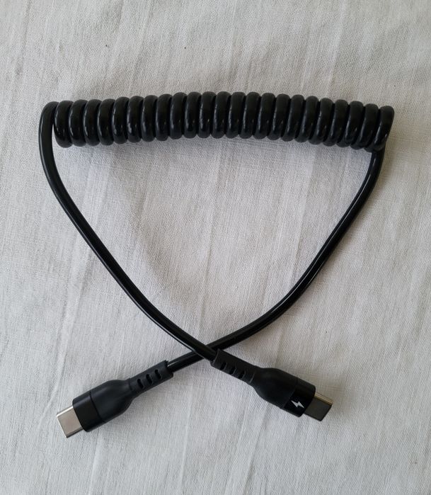 Kabel spiralny  USB C-USB C  szybkie ładowanie