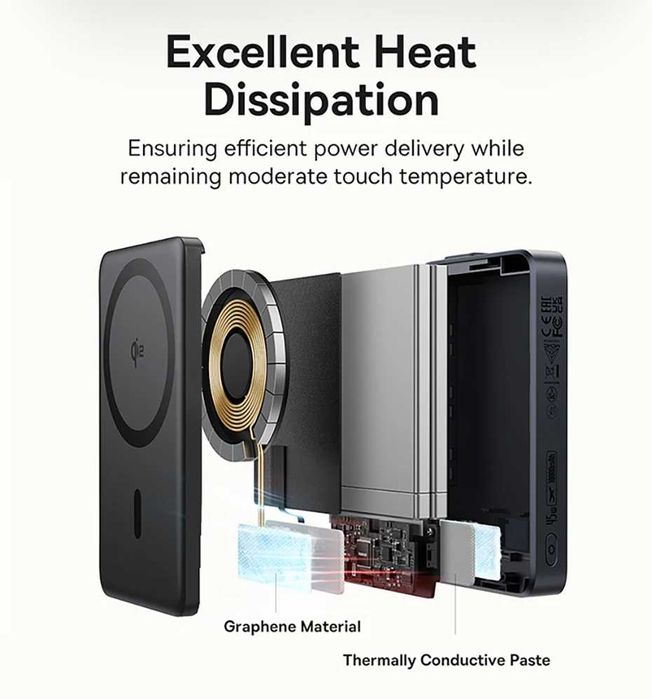 Павербанк Baseus Nomos Qi2 Kickstand Magnetic 10000mAh 45W MagSafe 3в1