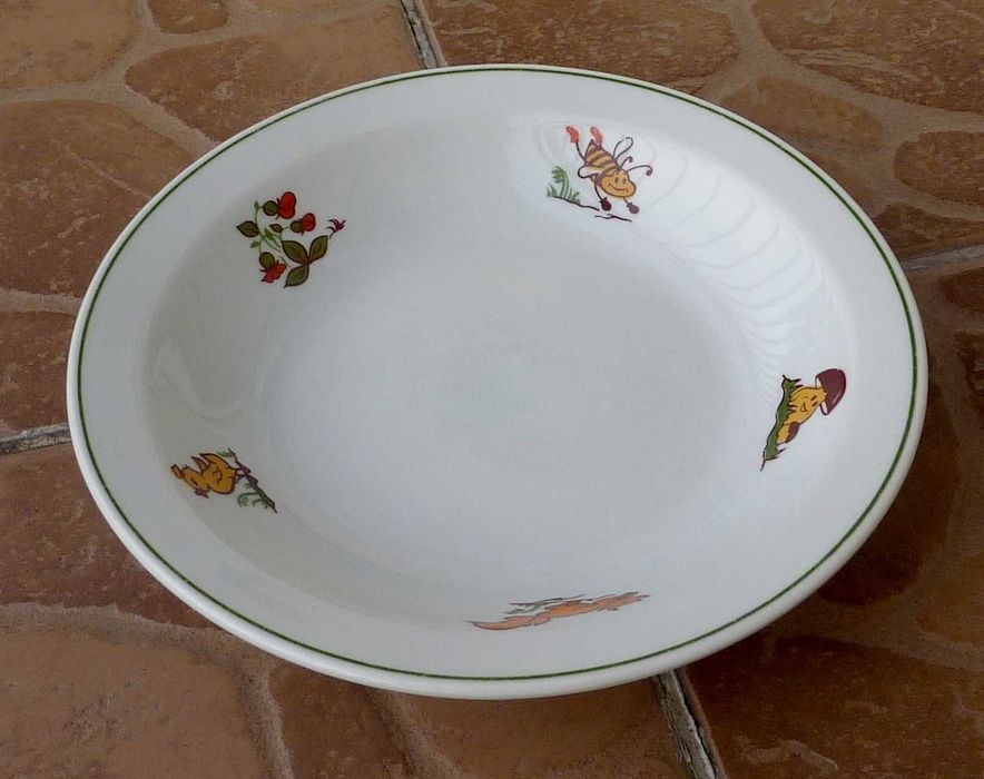talerz dla dziecka - głęboki - Lubiana - porcelana dziecięca - PRL