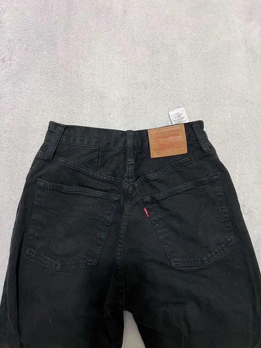 Джинси чорні levi's levis 501 high rise straight leg crop jeans