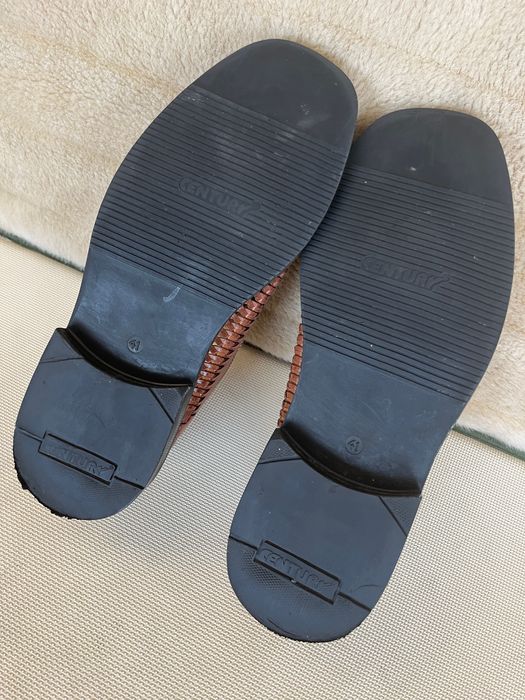 Century letnie skórzane buty męskie plecionka 41