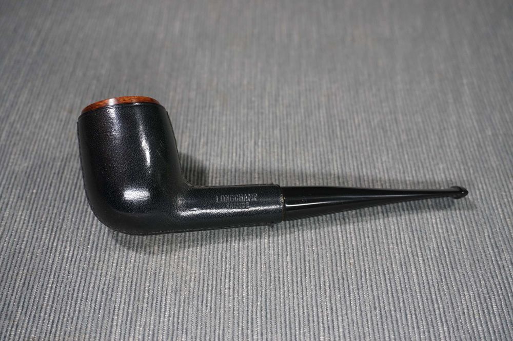 Bonito cachimbo antigo LONGCHAMP forrado a pela, em urze (França)
