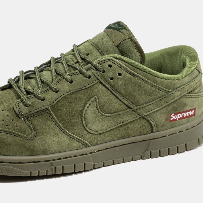 Кросівки КроссовкиNike SB Dunk Low x Supreme khaki Green Зелёный Зелений Хаки Хакі Кросовки повсякденні