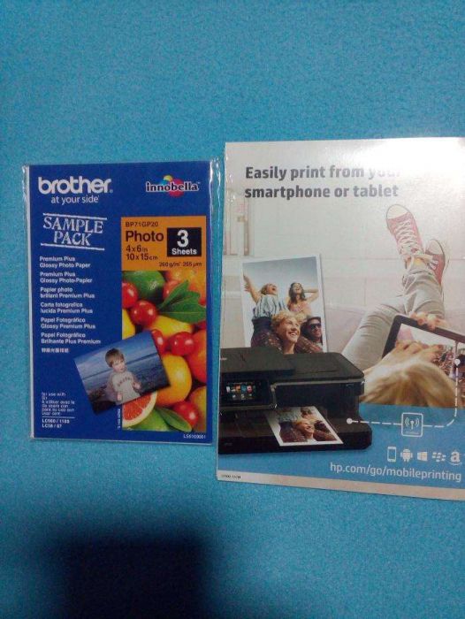 Papel fotográfico para impressora.