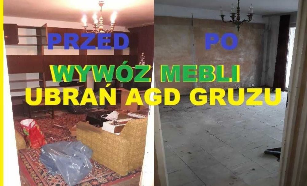 Likwidacji mieszkan. Wywóz gabarytów. Opróżnianie mieszkani.