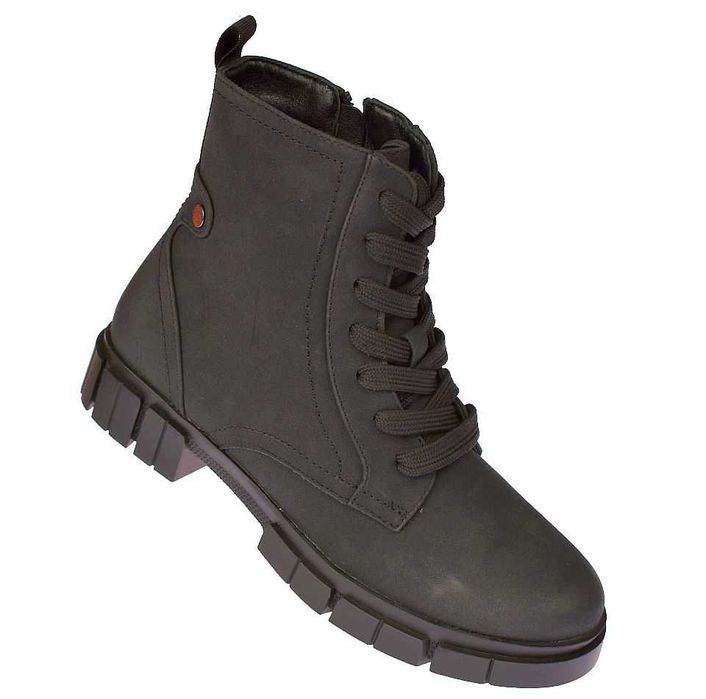 Glany damskie botki ocieplane trapery matowe B-3-1347 czarne roz. 39