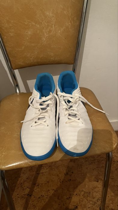 Nike Tiempo X – Tamanho 41 – Branco/Azul – Usados uma vez