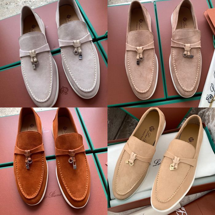 Лофери бежеві руді замшеві жіночі loro piana sammer walk