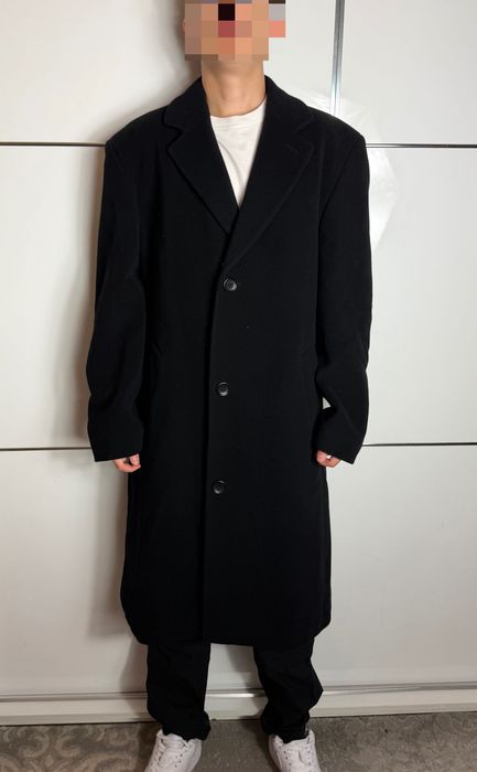 Wełniany Płaszcz Hugo Boss Czarny 452