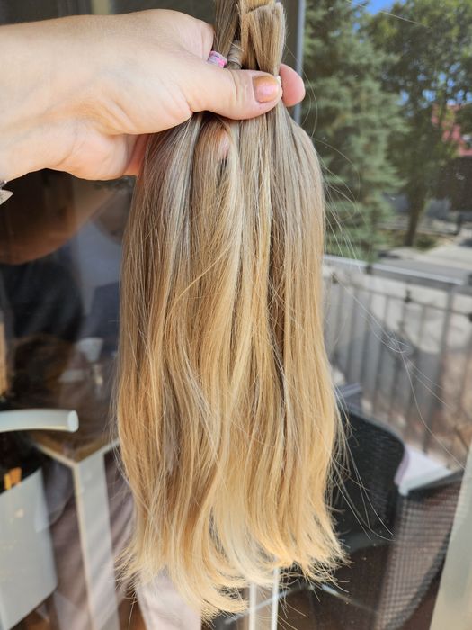 Platynowy blond włosy dziewicze polskie 30/35cm 54g