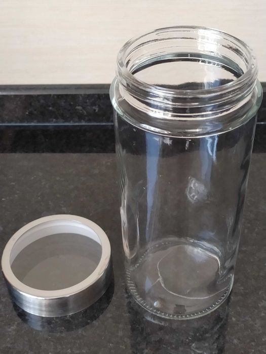 Pote para esparguete em vidro com tampa em inox (Novo)