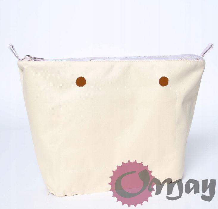 Beżowy organizer OBAG STANDARD kwiaty pudrowy róż hummus wkład OMAY