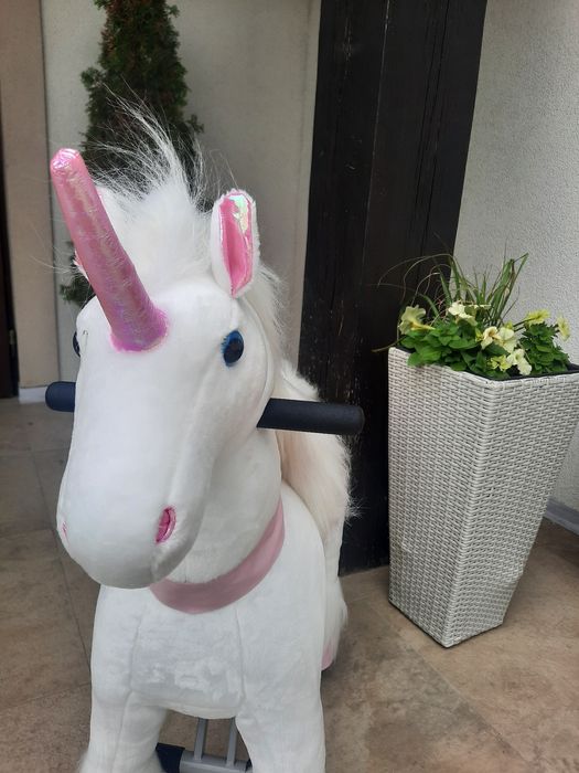 NOWY 3-6 lat Unicorn koń na kółkach konik mechaniczny