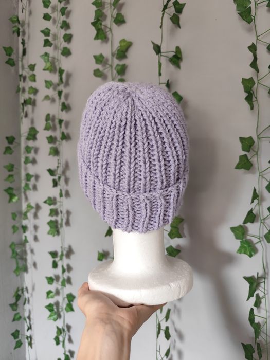 Fioletowa czapka zimowa beanie
