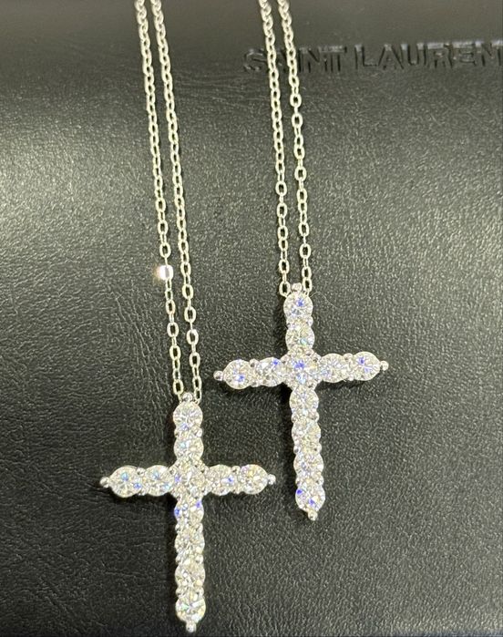 Крестик с муассанитами 1.10ct серебро 925