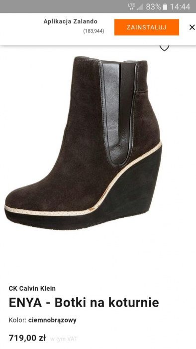 Buty*Botki Enya 38 CK Calvin Klein*kozaki* cudne