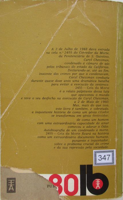 Caryl Chessman - - - 2455 Cela da Morte - - - - - Livro