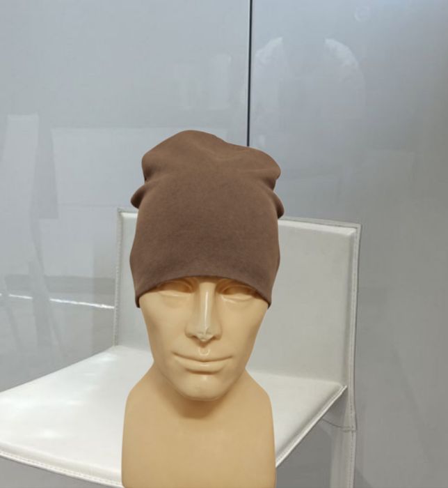 Podwójna czapka bawełniana Ciemny beż damska / męska (unisex)