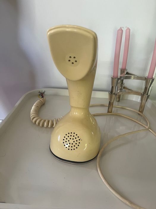Szwedzki Duński telefon Vintage Ericsson banan lata 60te/70te bakelit