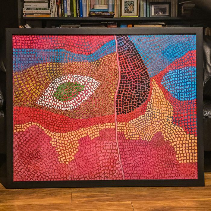 Obraz akrylowy na płótnie 80 x 100 cm w czarnej drewnianej  ramie