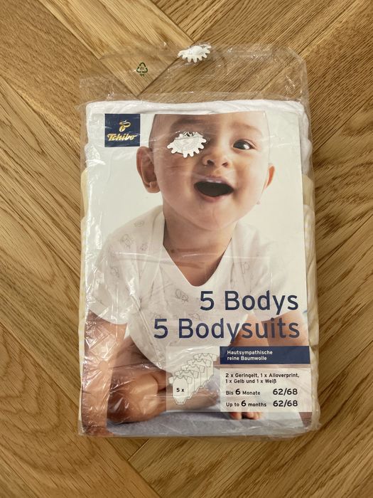 Nowe body 5sztyk Tchibo tcm rozm. 62/68 krótki rękaw