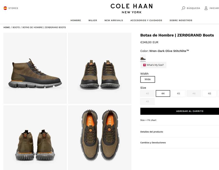Ботинки Кроссовки Cole Haan на широкую ногу в идеале Мужские оригинал