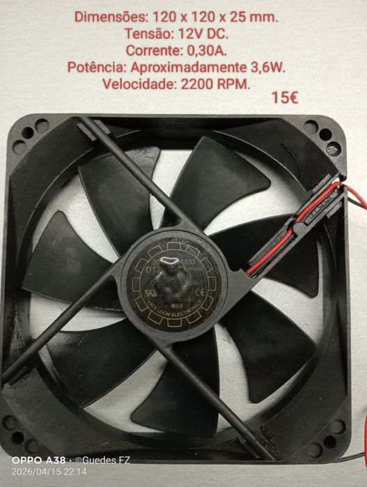 ventilador axial DC sem escovas (brushless)