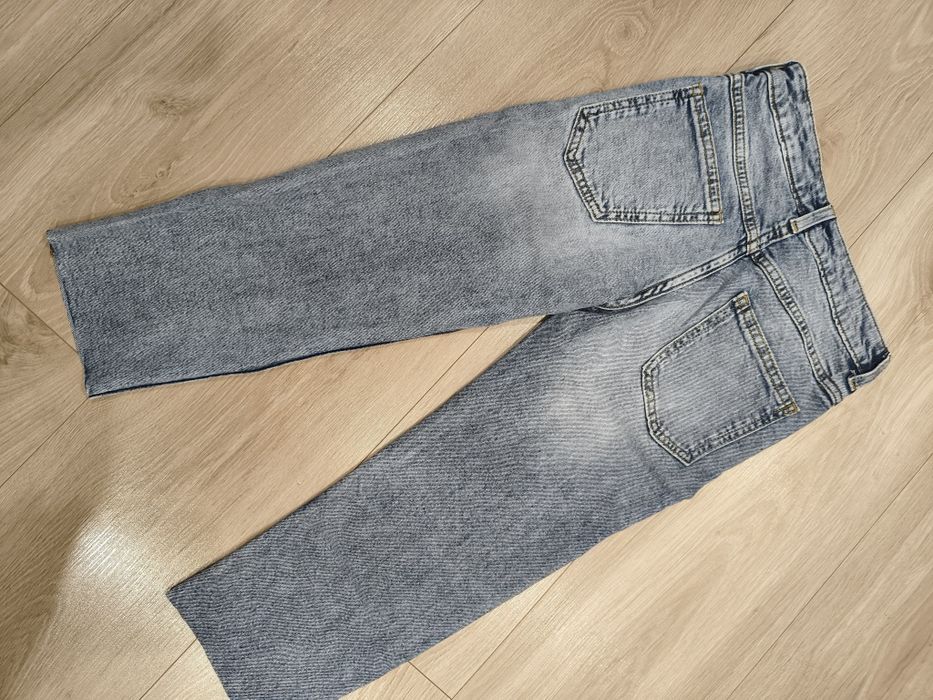 Jeansy dziewczęce a'la mom, wygodne jeansy, szerokie spodnie jeansowe 122/128 H&m