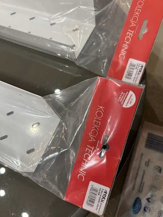 Półka pod prysznic 40 cm stal nierdzewna biała