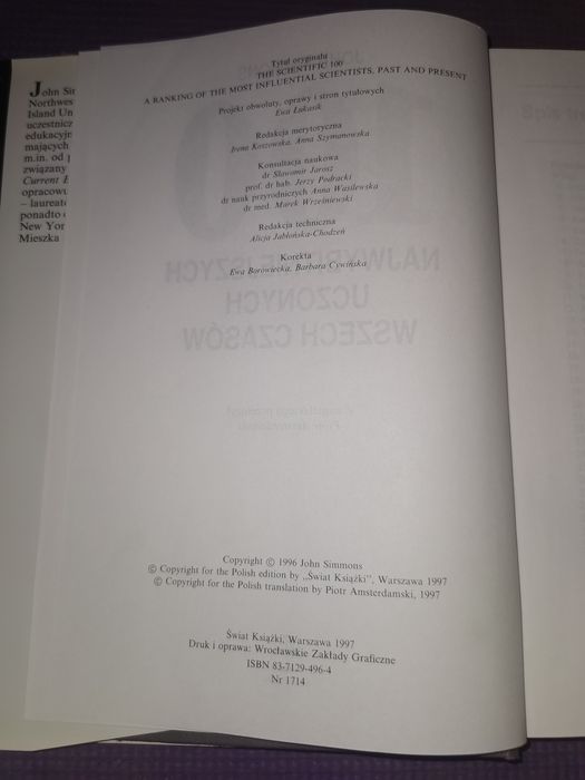 100 najwybitniejszych uczonych wszech czasów 1997