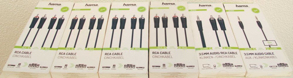 Cabos RCA/RCA e Outros - Hama - Novos - 1,5 m