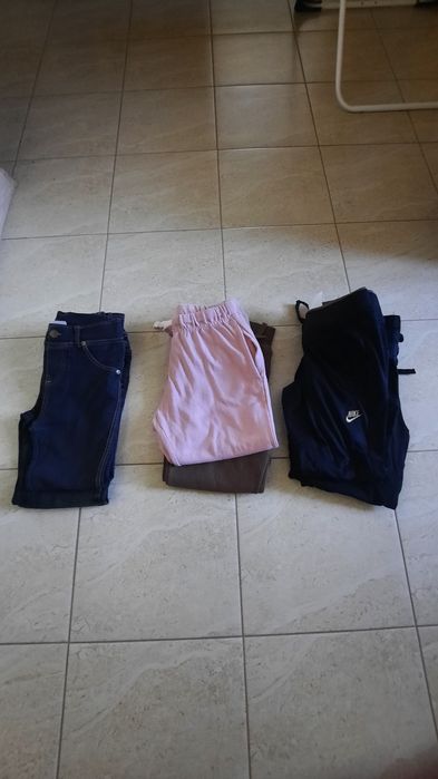 Spodnie dresowe Nike,H&MI i  dzinsowe dla dziewczynki 8 sztuk