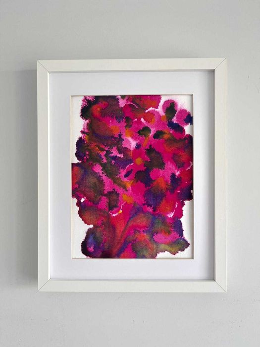 Quadro - Pintura abstrata em acrílico com moldura