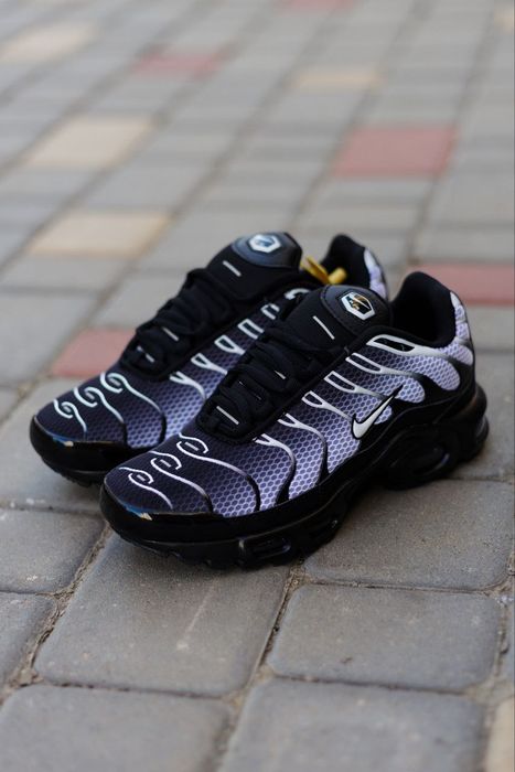 Кросівки Кроссовки Nike Air Max TN Black White Чёрный Белый Чорний Білий Кросовки демісезон