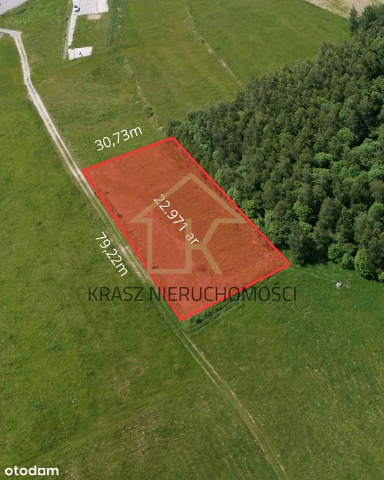 Widokowa działka 2292 m² w Naprawie