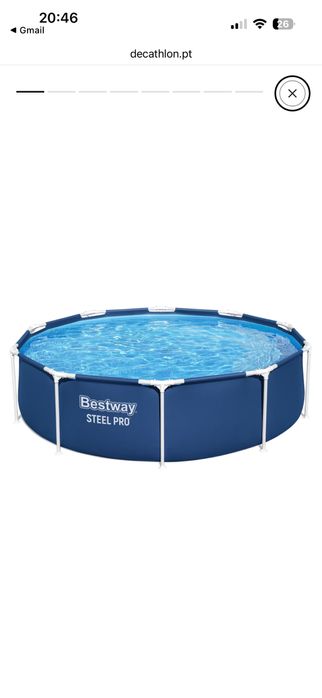 Piscina Steel Pro tubular circular 305x76cm + bomba e filtro