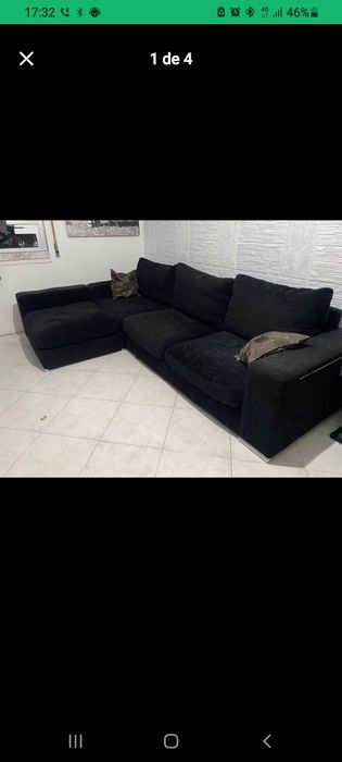 Vendo sofá preto em L
