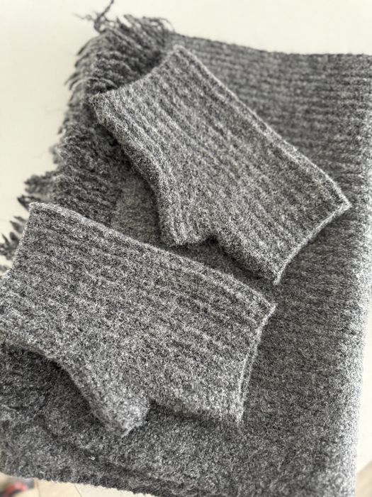 Італійський комплект (шапка, шарф і мітенки) вовна і віскоза