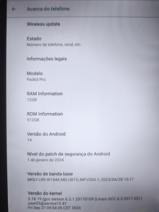 Tablet Pad6S Pro como novo ler descrição